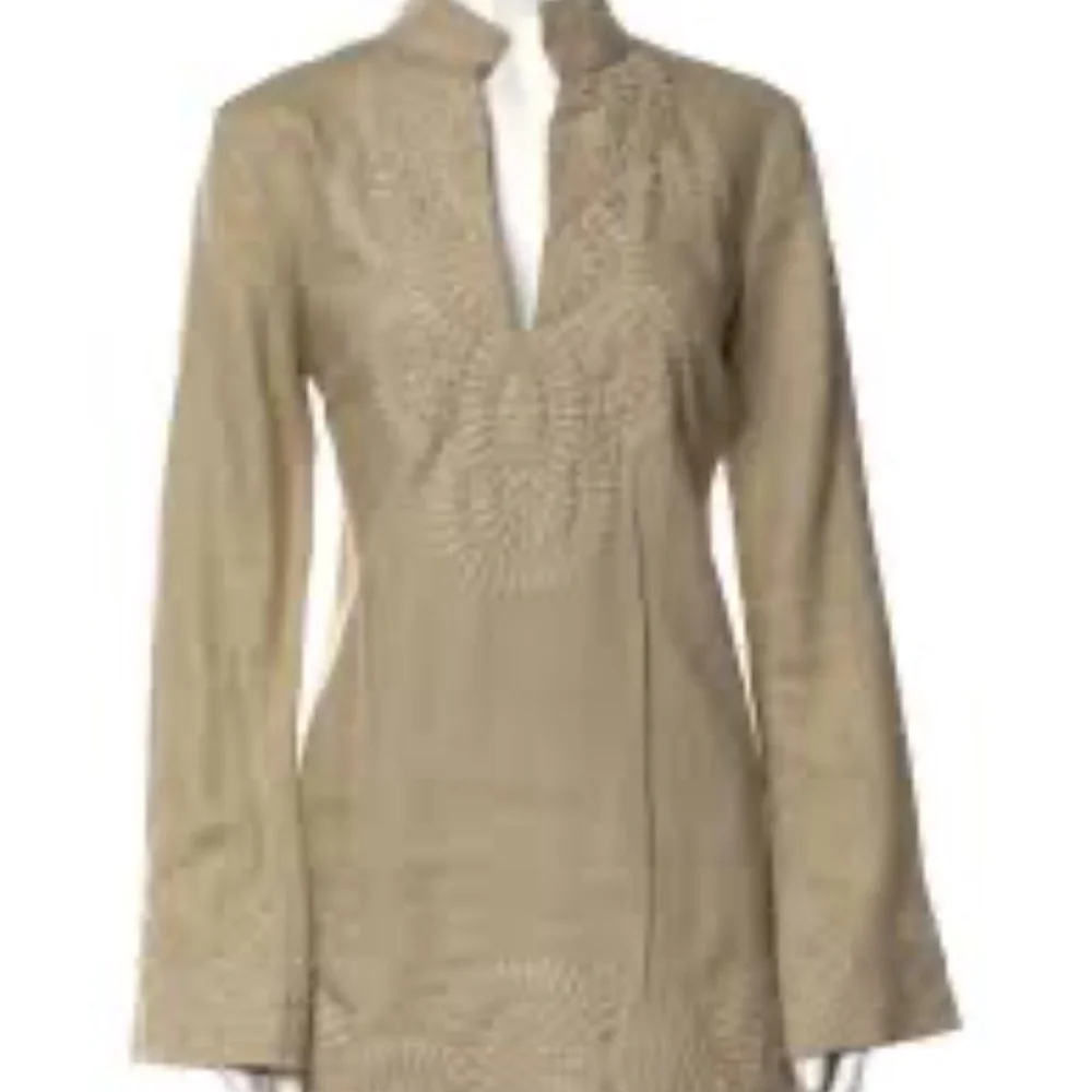 TORY BURCH V-Neck Long Sleeve Tunic Fit 10-12 Marked 14